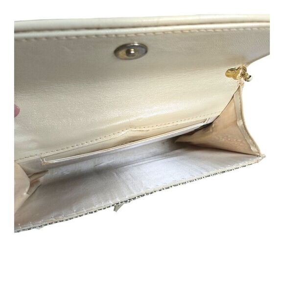 Vintage Hong Kong White Mesh Mesh Chainmail Crossbody Purse Shoulder Bag Retro - Picture 6 of 6